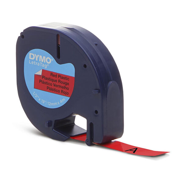 Dymo LT Plastic 12mm x 4m Red - Image 2