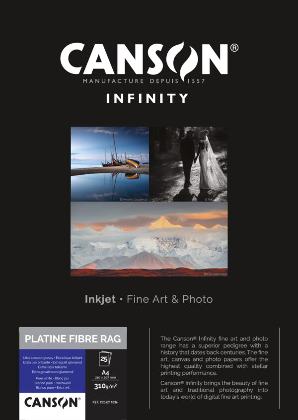 Canson Platine Fibre Rag 310gsm A4 25 Sheets