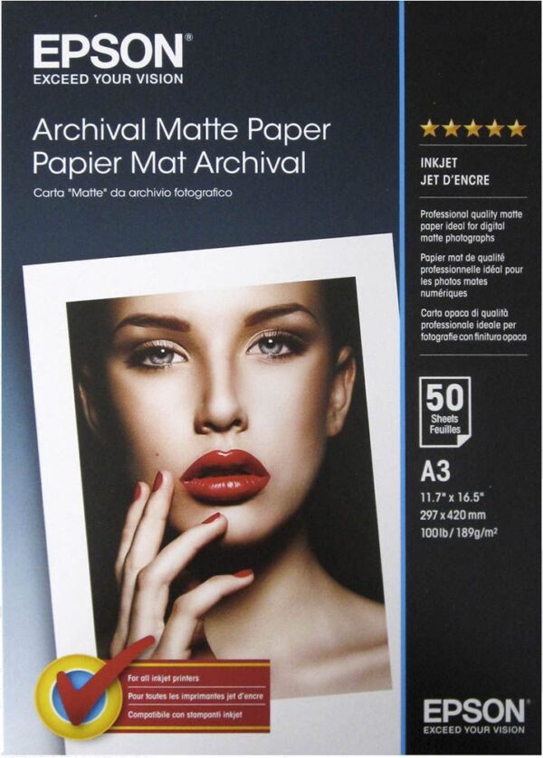 Epson Archival Matte Paper A3 50 sheets (189gsm)