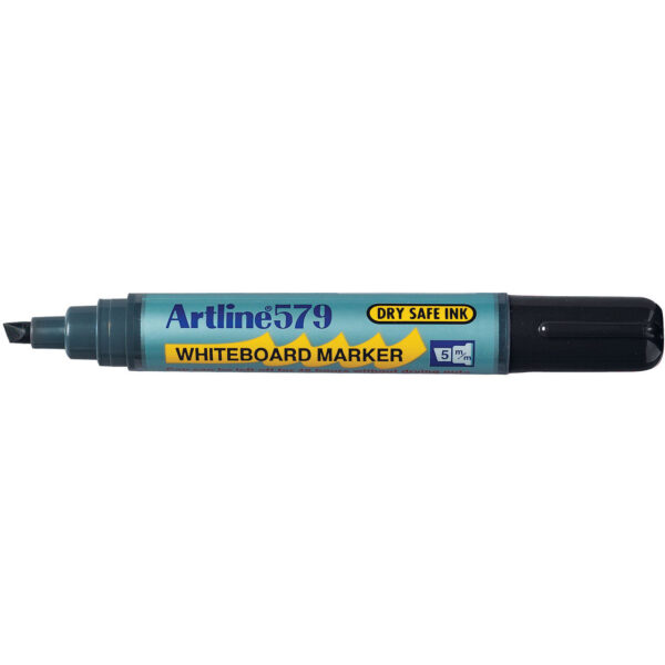 Artline 579 Whiteboard Markers Chisel Black 12 Pack - Image 2