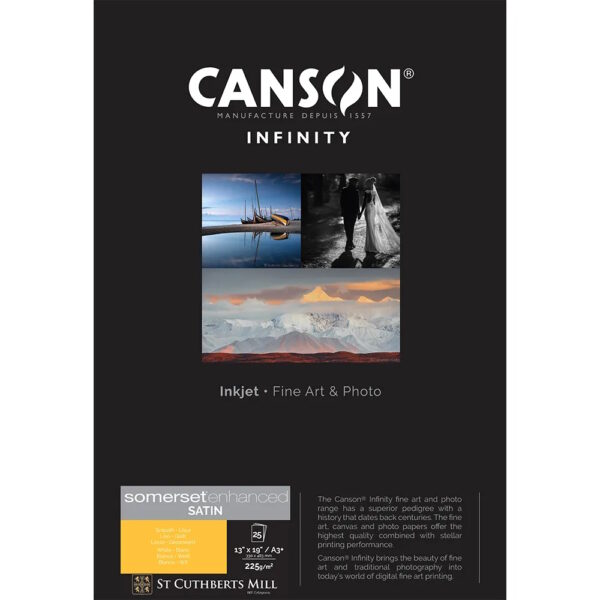 Canson Somerset Enhanced Satin White 225GSM A3+ 25 Sheets