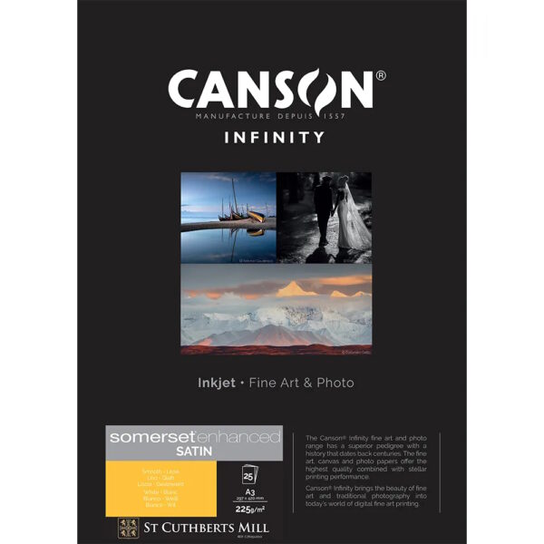 Canson Somerset Enhanced Satin White 225GSM A3 25 Sheets