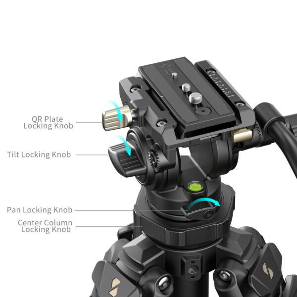 SmallRig Lightweight Video Carbon Fiber Tripod Kit AD-50 Pro 4420 - Image 3