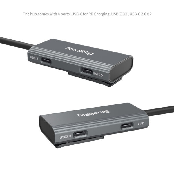 SmallRig 4-in-1 USB-C Hub PD 100W / USB-C 3.1 / USB-C 2.0 with Audio Adapter x 2 4598 - Image 3