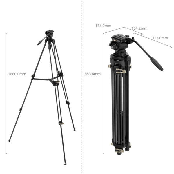 SmallRig Heavy-Duty Fluid Head Tripod Kit AD-01S 4686 - Image 8