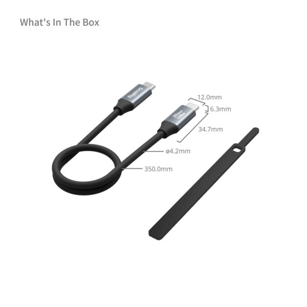 SmallRig USB-C (Straight) to USB-C (Straight) Data Cable (35cm / 13.8in) 4788 - Image 3