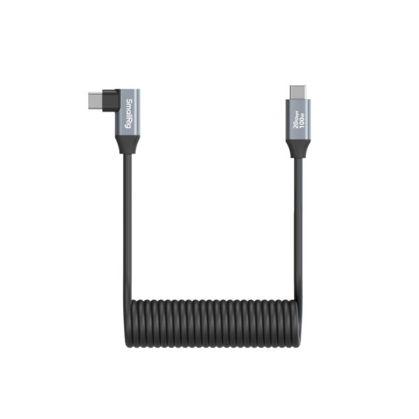 SmallRig USB-C (Straight) to USB-C (Angled) Coiled Data Cable 4792 - Image 2