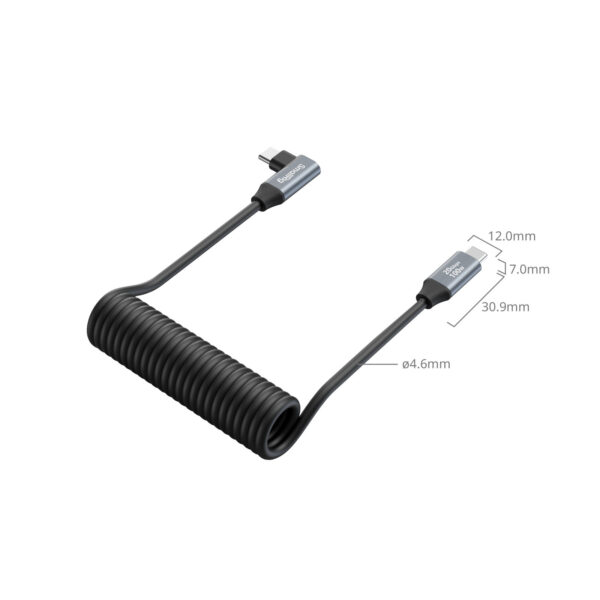 SmallRig USB-C (Straight) to USB-C (Angled) Coiled Data Cable 4792 - Image 4