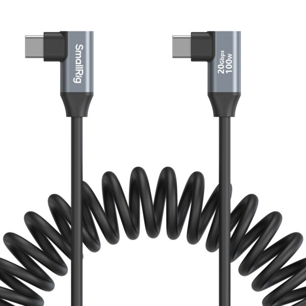 SmallRig USB-C (Angled) to USB-C (Angled) Coiled Data Cable 4793 - Image 3