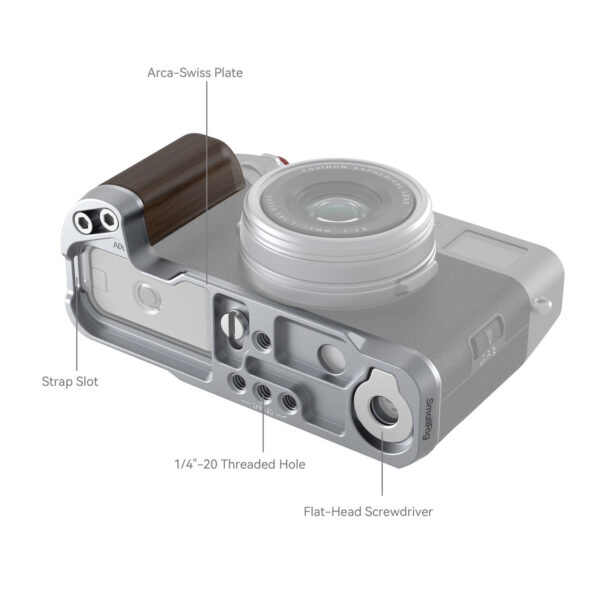 SmallRig Wooden L-Shape Grip for FUJIFILM X100VI / X100V (Sliver) 4804 - Image 4