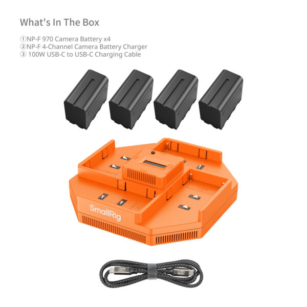 SmallRig NP-F970 4-Channel Camera Battery Charger & 4-Battery Kit 4834 - Image 8