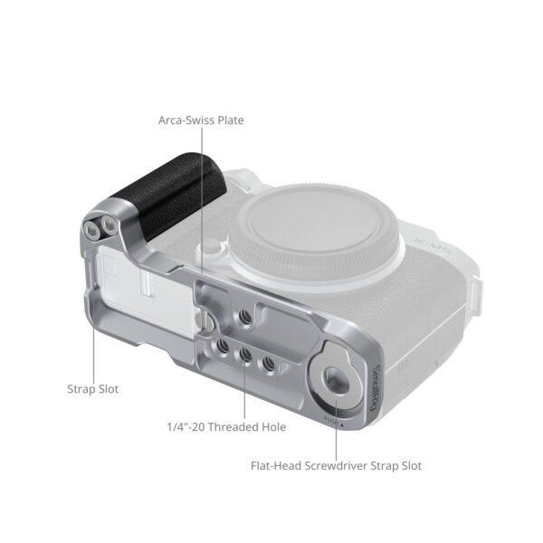 SmallRig L-Shape Mount Plate with Silicone Handle for FUJIFILM X-M5 (Sliver) 4875 - Image 3