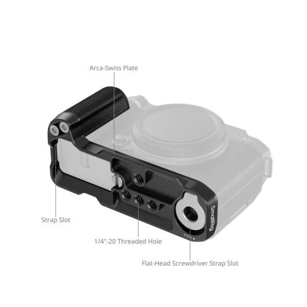 SmallRig L-Shape Mount Plate with Silicone Handle for FUJIFILM X-M5 (Black) 4876 - Image 3