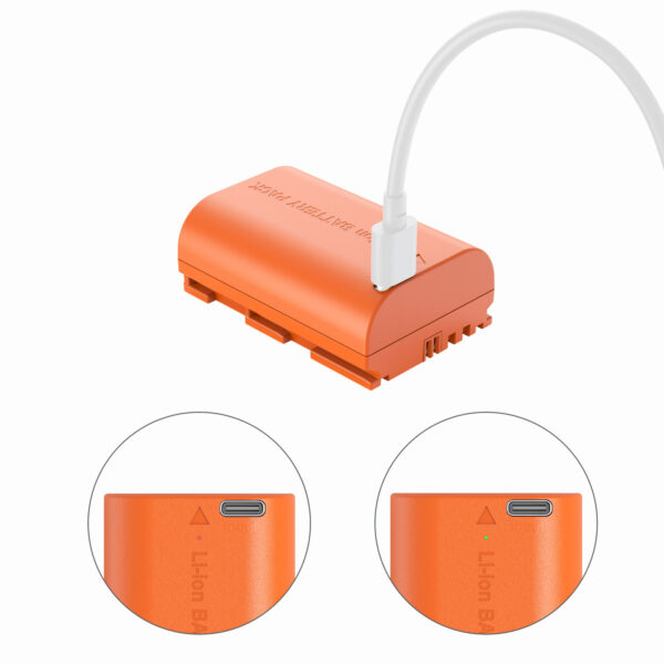 SmallRig LP-E6NH USB-C Rechargeable Camera Battery (Orange) 4968 - Image 8