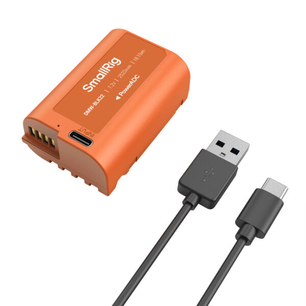 SmallRig DMW-BLK22 USB-C Rechargeable Camera Battery (Orange) 4979