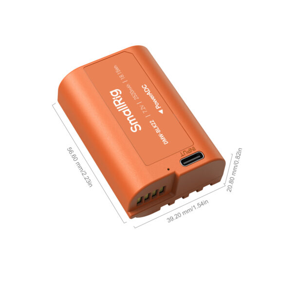 SmallRig DMW-BLK22 USB-C Rechargeable Camera Battery (Orange) 4979 - Image 7