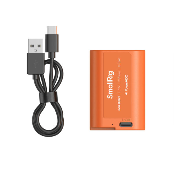 SmallRig DMW-BLK22 USB-C Rechargeable Camera Battery (Orange) 4979 - Image 8