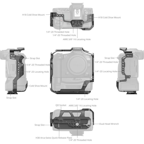 SmallRig Cage for Canon EOS R5 Mark II with Cooling Fan CF-R20EP 5092 - Image 3